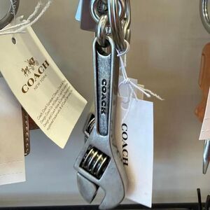 Coach silver wrench keychain
